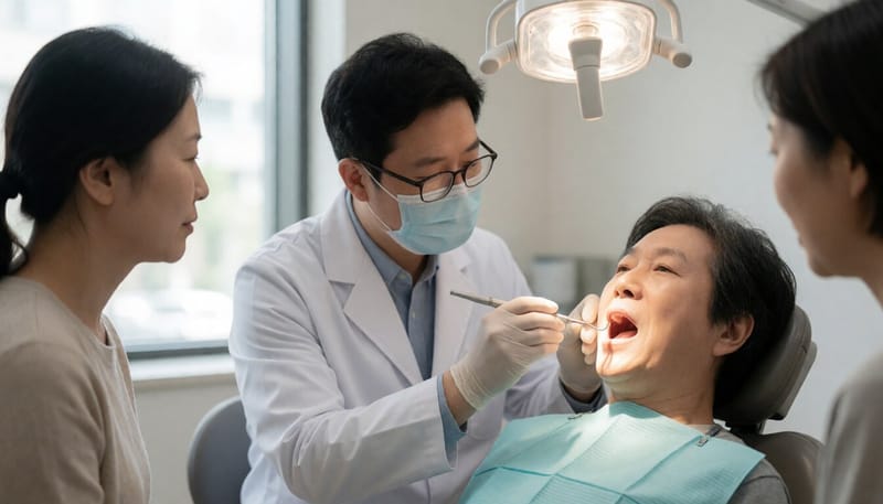 치과에서 진료를 받고 있는 환자의 모습