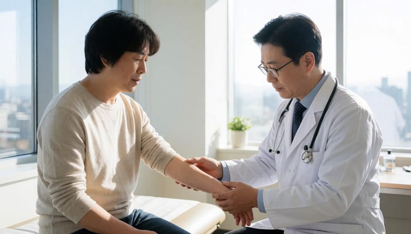 병원에서 진료를 받는 환자의 모습