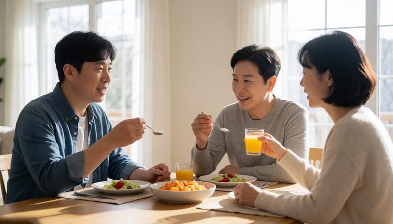 비타민C 음료와 함께 철분제를 복용하는 여성
