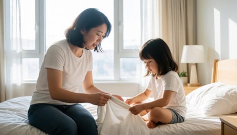 자다가 이불에 지도 그리는 아이, 야뇨증 약 써도 될까