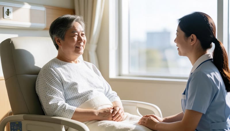 수술 후 회복 중인 환자의 모습