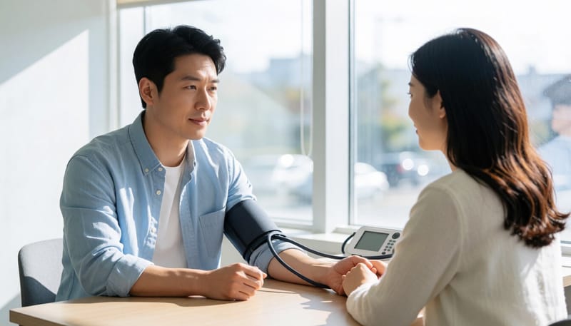 정기적인 건강검진을 받는 모습
