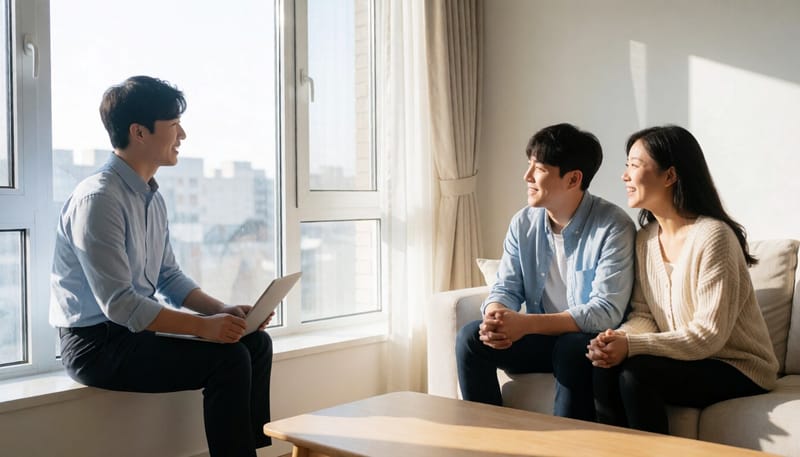 창가에서 아침 햇빛을 받으며 앉아 있는 남성