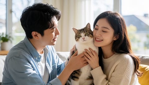 고양이 얼굴 핥기, 스트레스나 통증 신호일 가능성