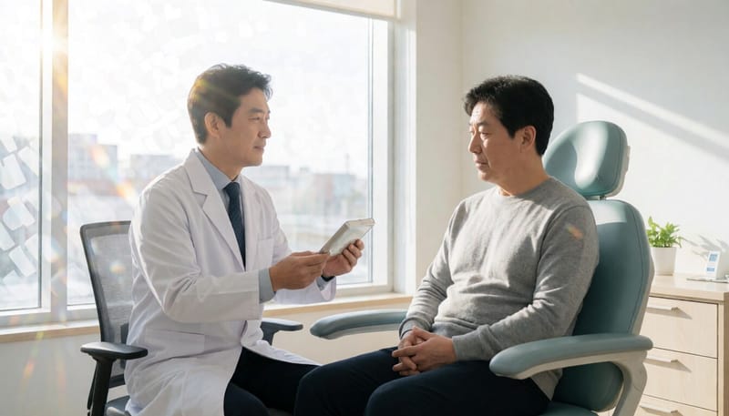 이비인후과에서 후각 검사를 받는 환자