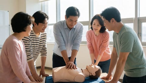심정지 환자 앞에서 당황했다면, 심폐소생술 자격증 어떻게 따나