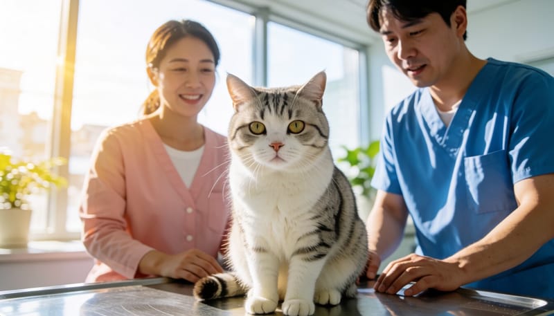 결막염 증상을 보이는 고양이의 눈 클로즈업