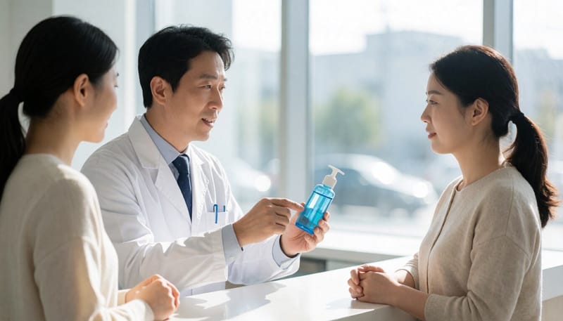 제한제 등 다한증 치료 방법을 상담하는 모습