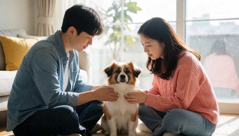 반려견이 몸을 심하게 긁고 있는 모습