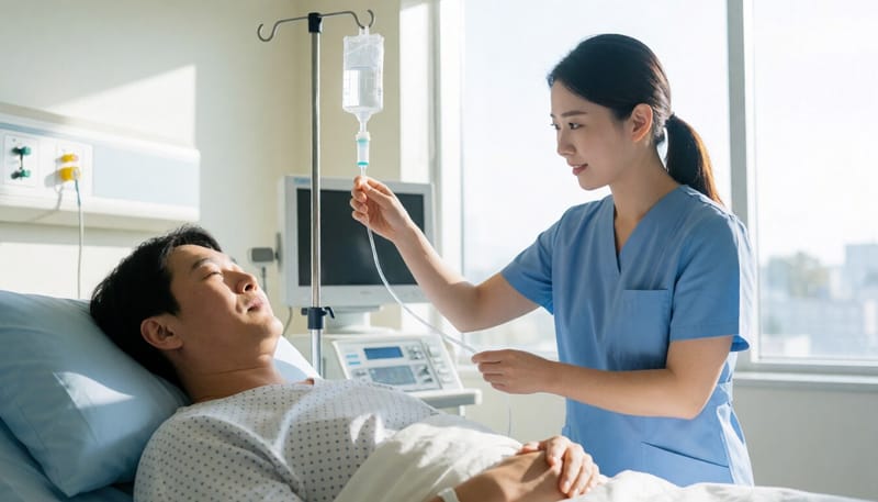 수면내시경을 준비하는 병원 내 장면