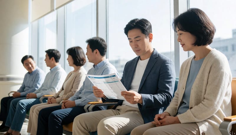 병원에서 수술 비용을 확인하는 남성