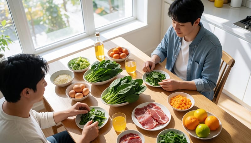 비타민B군과 철분이 풍부한 식재료들