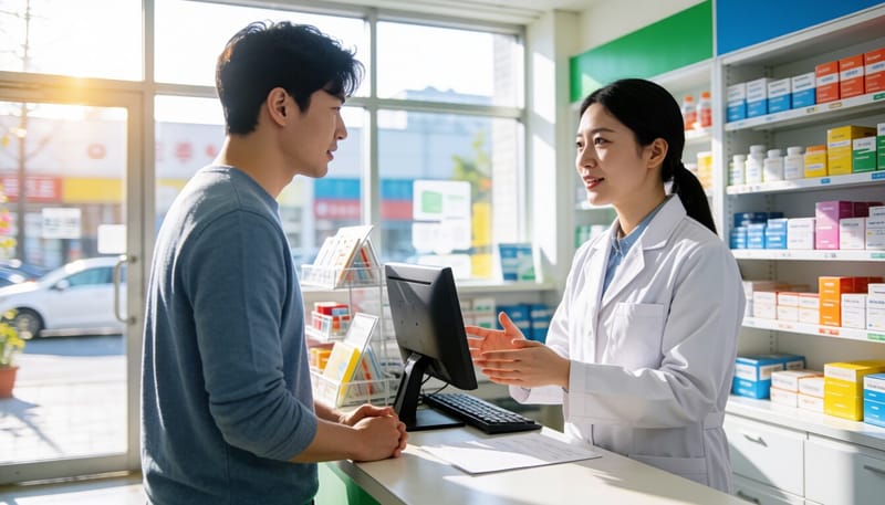 약사가 환자에게 복약 안내를 하는 모습