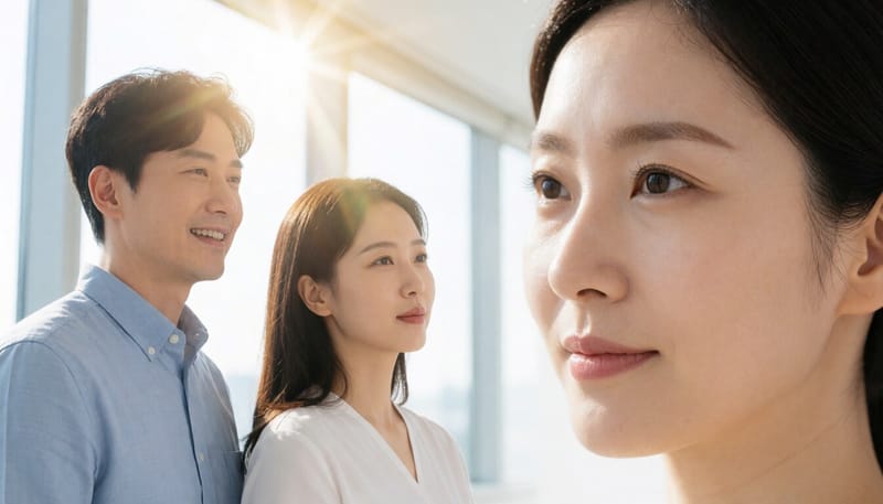 눈밑 부위에 생긴 부기와 멍 사진