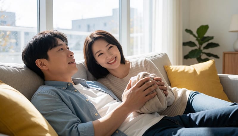 집에서 냉찜질로 통증을 완화하는 남성