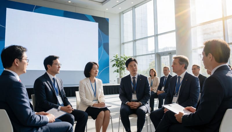 국제 감염병 대비 협력 행사에서 발표를 듣는 참석자들