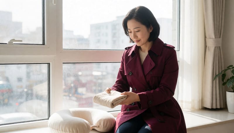 수유 전 따뜻한 찜질을 하는 여성의 모습