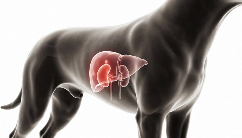 렙토스피라증이 간과 신장에 영향을 주는 모습을 표현한 설명 그림