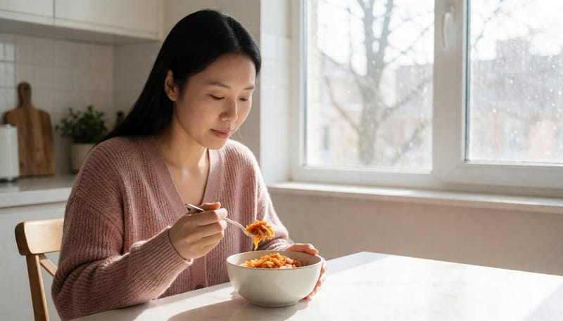발효식품과 유산균 음식을 챙겨 먹는 여성