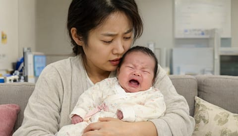 아기 울음소리 갑자기 쉬었다면… ‘신생아 목쉼’ 원인과 대처 기준