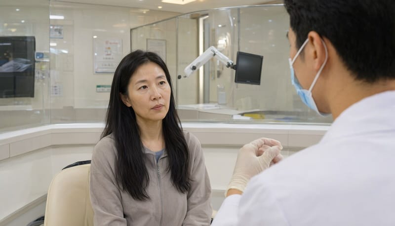 환자가 의료진과 치료 상담을 나누는 모습